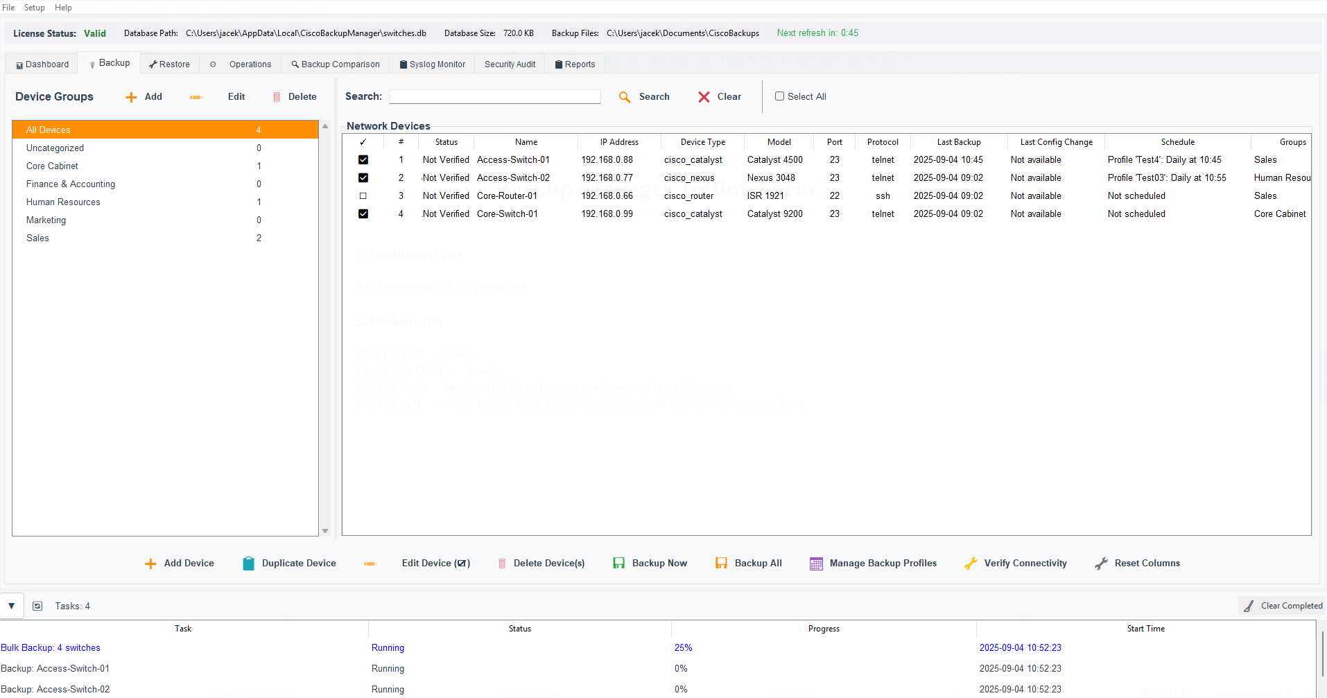 Network Backup Manager Screenshot 2